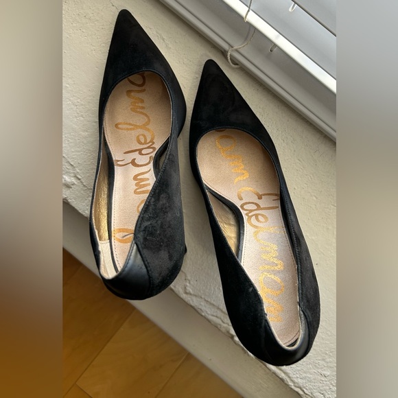Sam Edelman Black Suede Heel, Size 7.5 - Picture 1 of 8